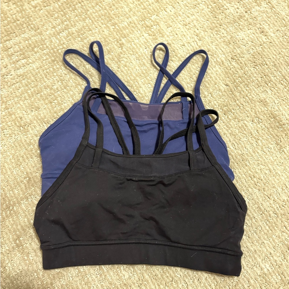 Women's Oiselle Black and Blue Sports Bras